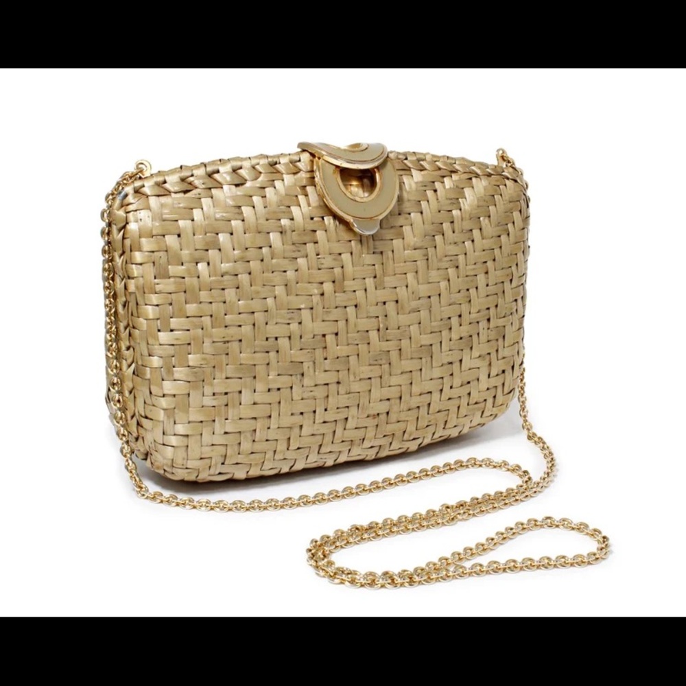 Rodo Vintage 1980s Handbag Basket Weave Structured Shoulder Bag Purse